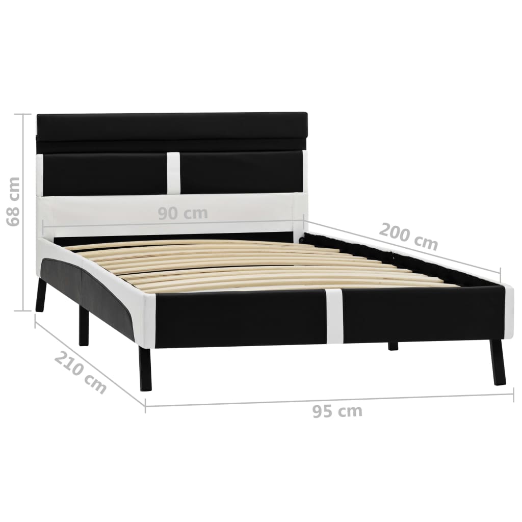 Bedframe met LED kunstleer zwart 90x200 cm is nu te koop bij PeponiXL, paradijselijk wonen!