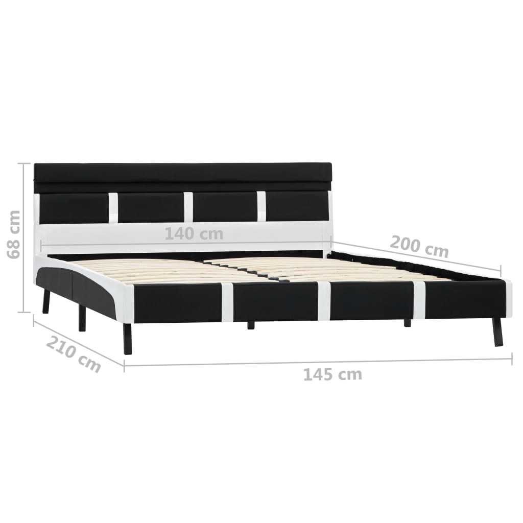Bedframe met LED kunstleer zwart 140x200 cm is nu te koop bij PeponiXL, paradijselijk wonen!