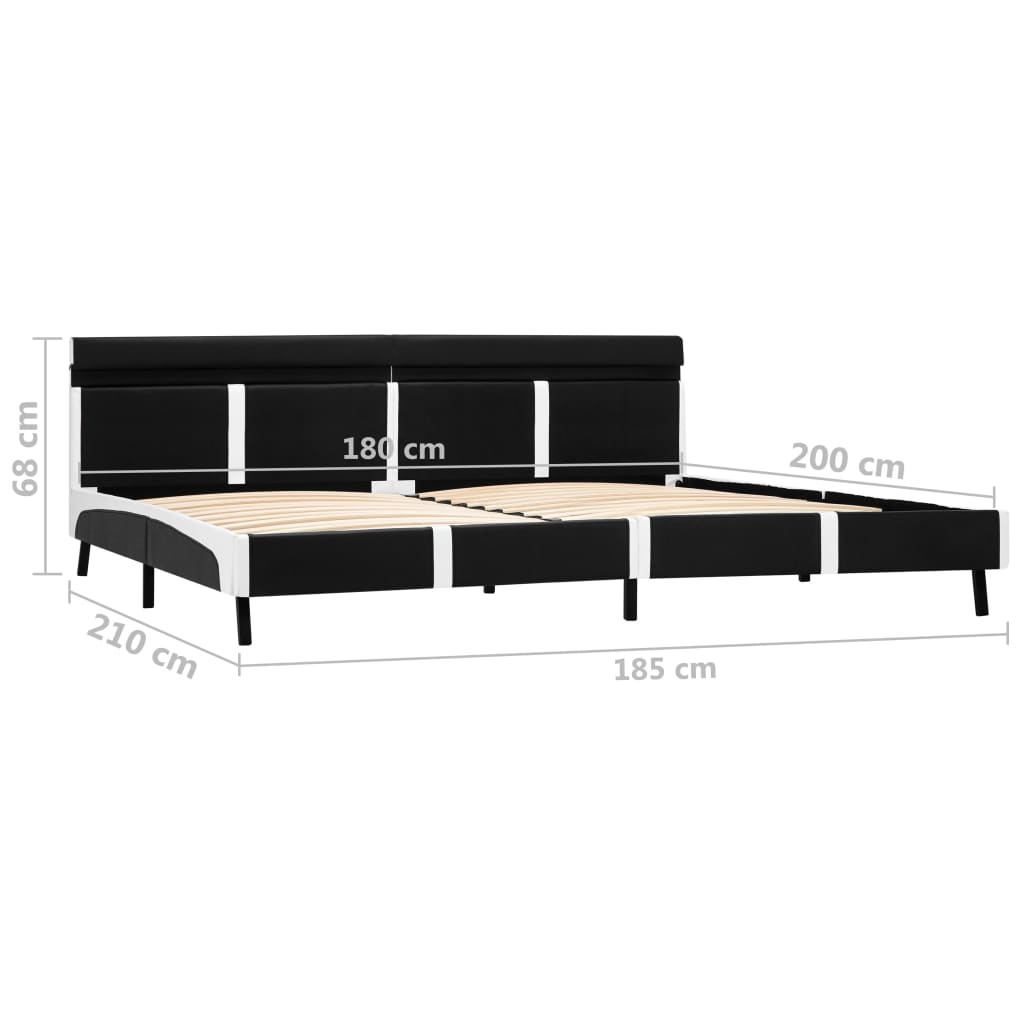 Bedframe met LED kunstleer zwart 180x200 cm is nu te koop bij PeponiXL, paradijselijk wonen!