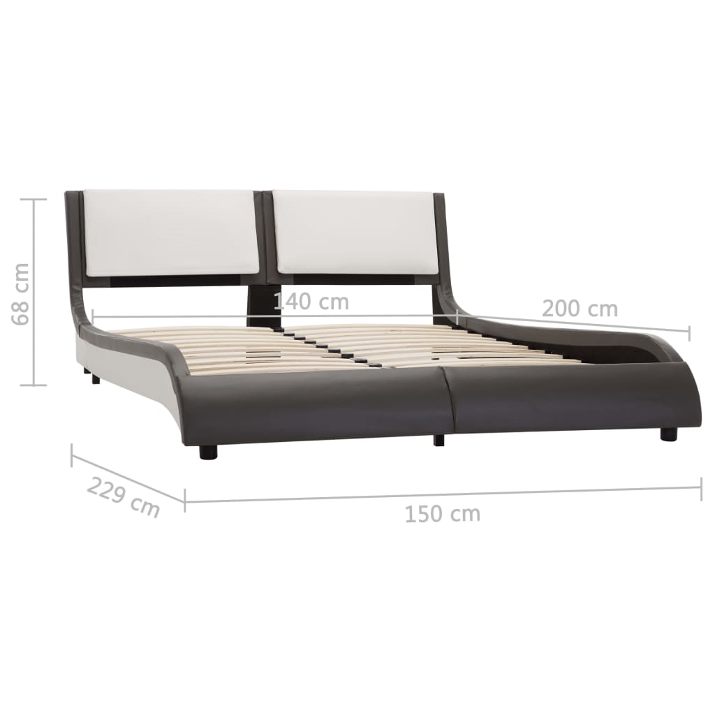 Bedframe met LED kunstleer grijs en wit 140x200 cm is nu te koop bij PeponiXL, paradijselijk wonen!