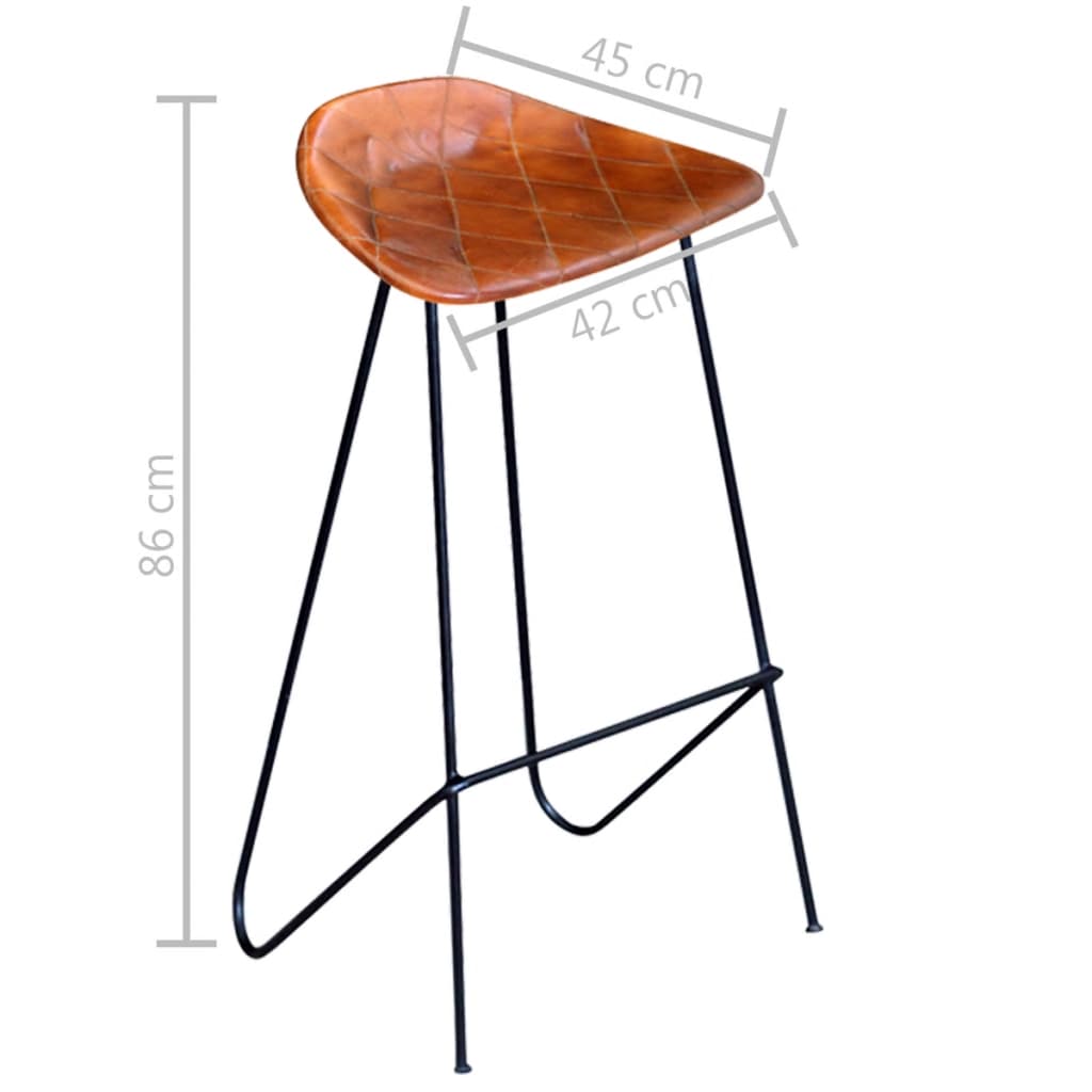 Barstoelen 6 st echt leer bruin is nu te koop bij PeponiXL, paradijselijk wonen!