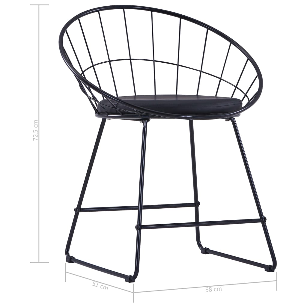 Eetkamerstoelen met kunstleren zittingen 4 st staal zwart is nu te koop bij PeponiXL, paradijselijk wonen!