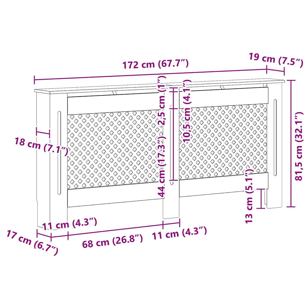 Radiatorombouw 172x19x81,5 cm MDF wit is nu te koop bij PeponiXL, paradijselijk wonen!
