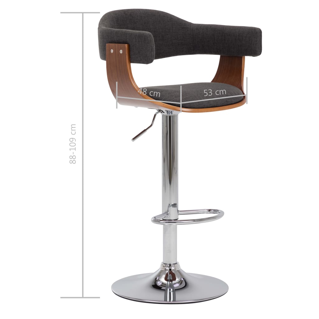 Barkrukken 2 st gebogen hout en stof grijs is nu te koop bij PeponiXL, paradijselijk wonen!