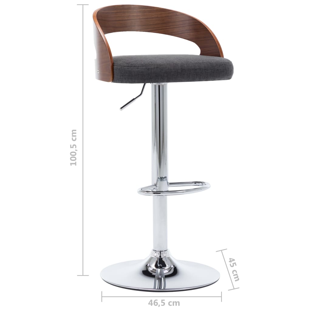 Barkrukken 2 st stof en gebogen hout donkergrijs is nu te koop bij PeponiXL, paradijselijk wonen!