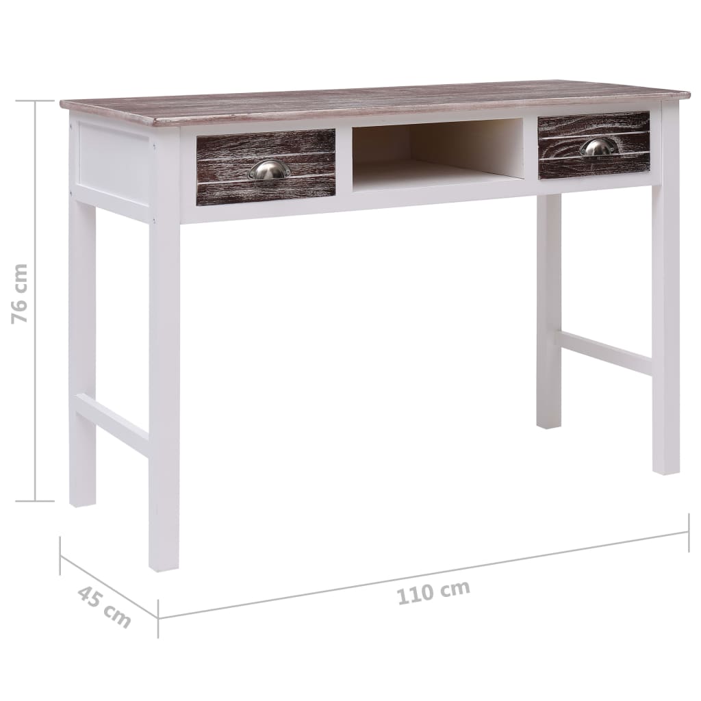 Schrijftafel 110x45x76 cm hout bruin is nu te koop bij PeponiXL, paradijselijk wonen!