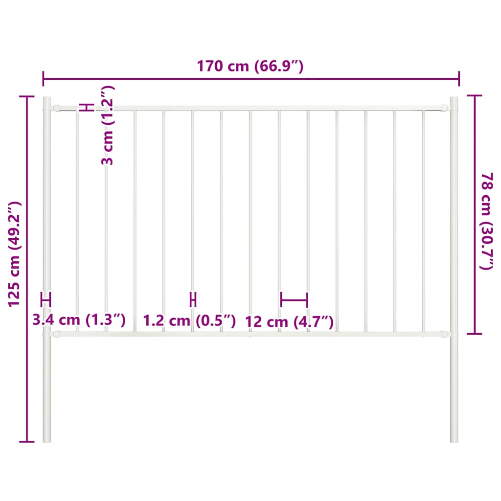 Schuttingpaneel Woerden met stalen palen 1,7 x 0,75 m wit is nu te koop bij PeponiXL, paradijselijk wonen!