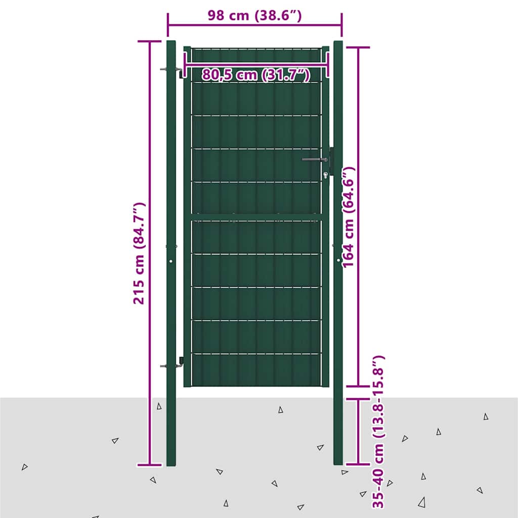 Hekpoort PVC en staal 100x164 cm Groen is nu te koop bij PeponiXL, paradijselijk wonen!