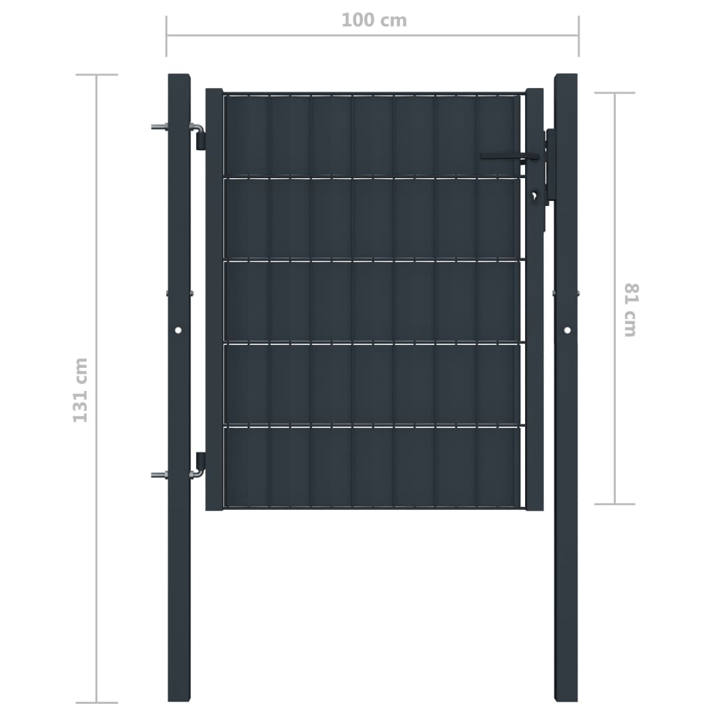 Hekpoort PVC en staal 100x81 cm antraciet is nu te koop bij PeponiXL, paradijselijk wonen!