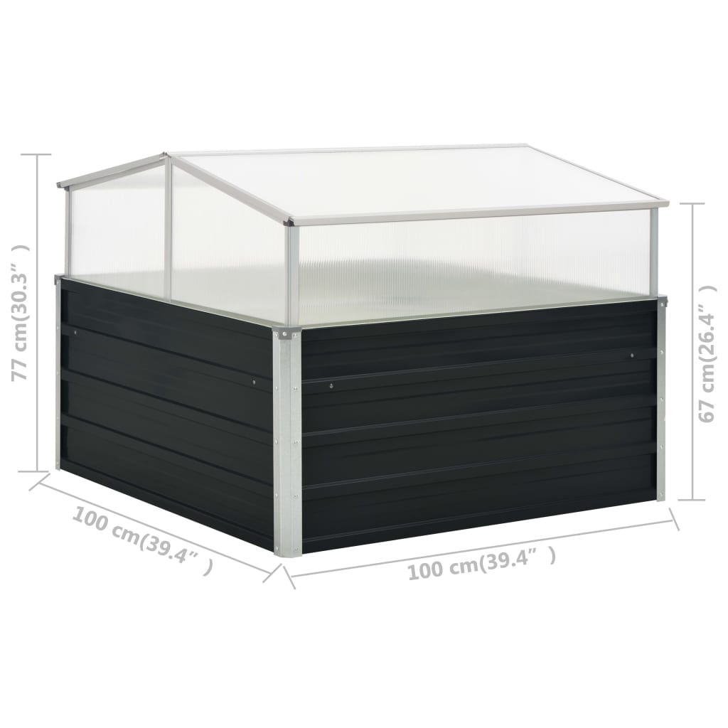 Tuinkas 100x100x77 cm gegalvaniseerd staal antraciet is nu te koop bij PeponiXL, paradijselijk wonen!