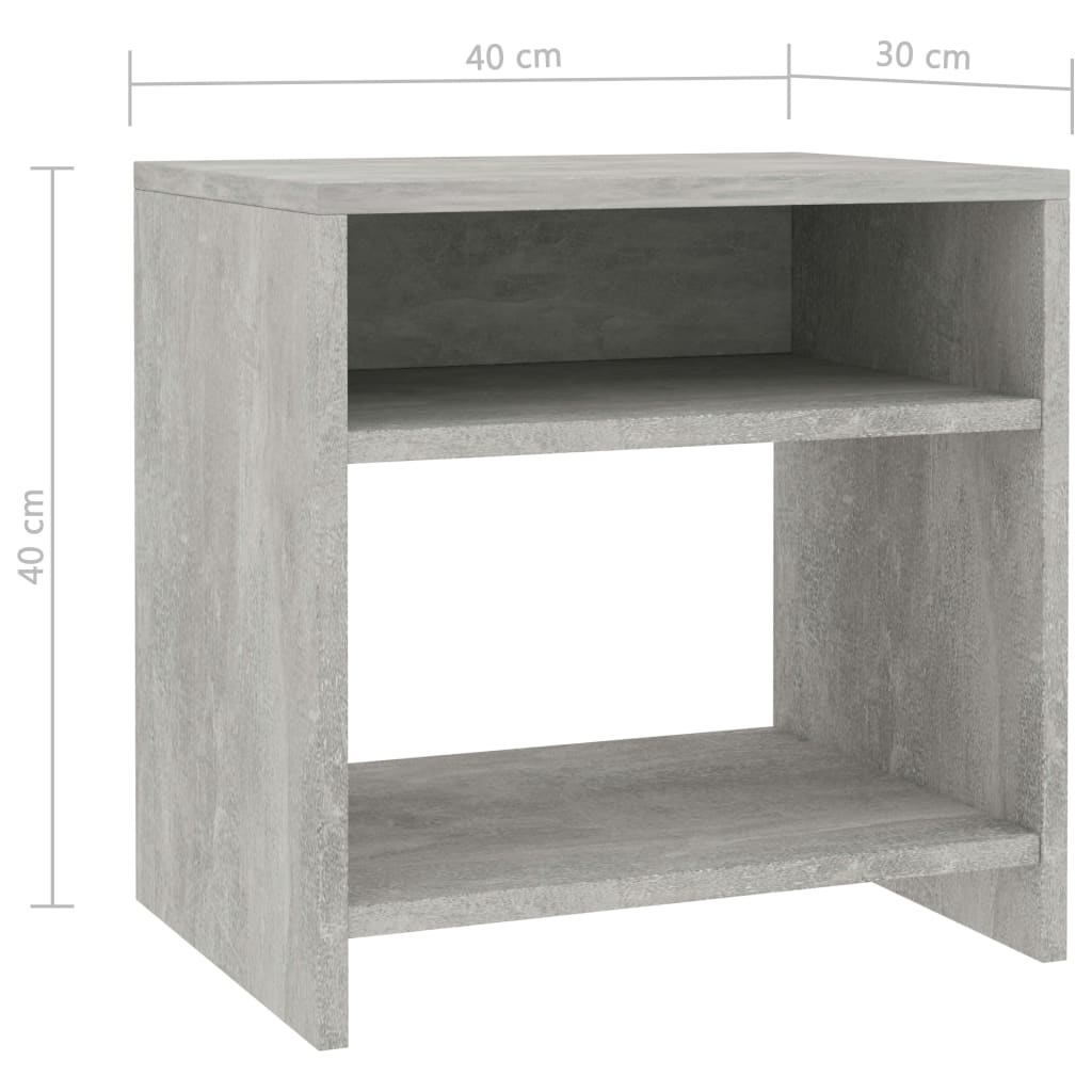 Nachtkastje 40x30x40 cm bewerkt hout betongrijs is nu te koop bij PeponiXL, paradijselijk wonen!