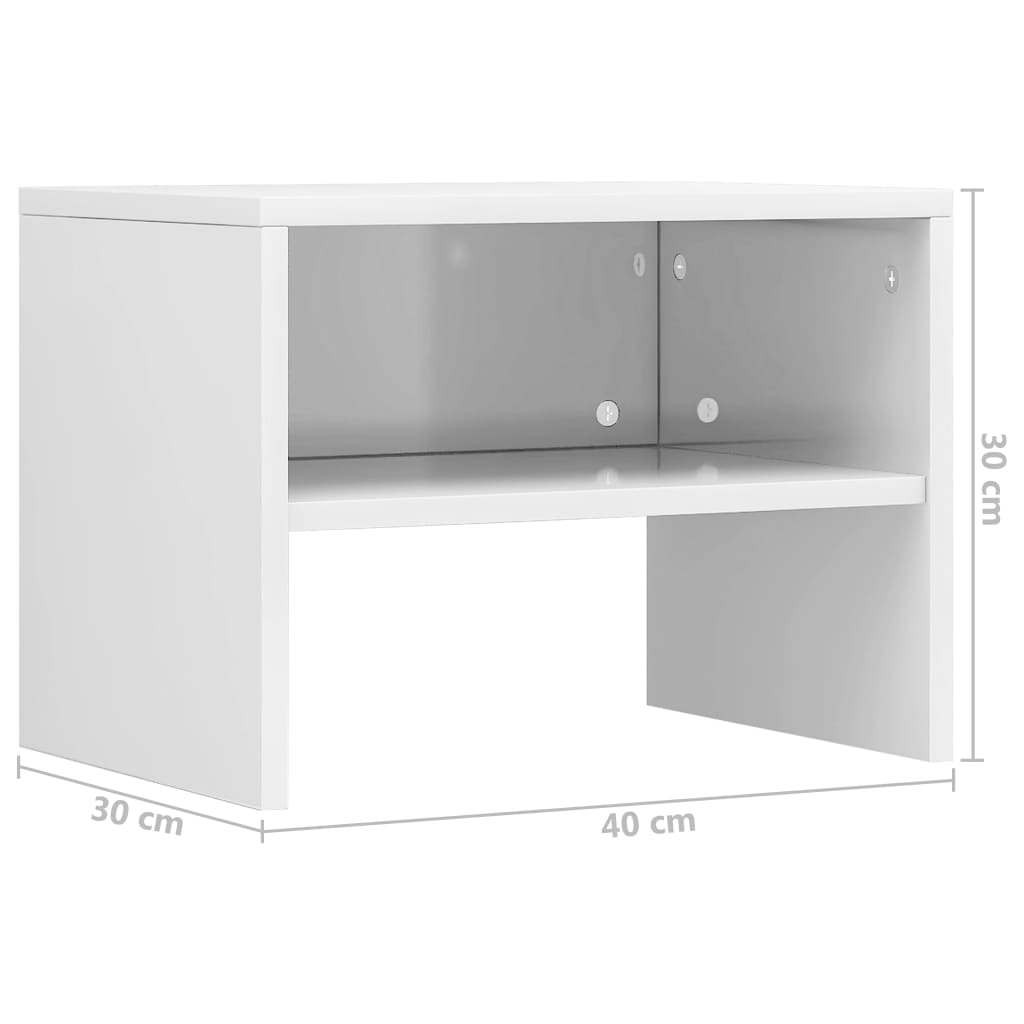 Nachtkastje 40x30x30 cm bewerkt hout hoogglans wit is nu te koop bij PeponiXL, paradijselijk wonen!