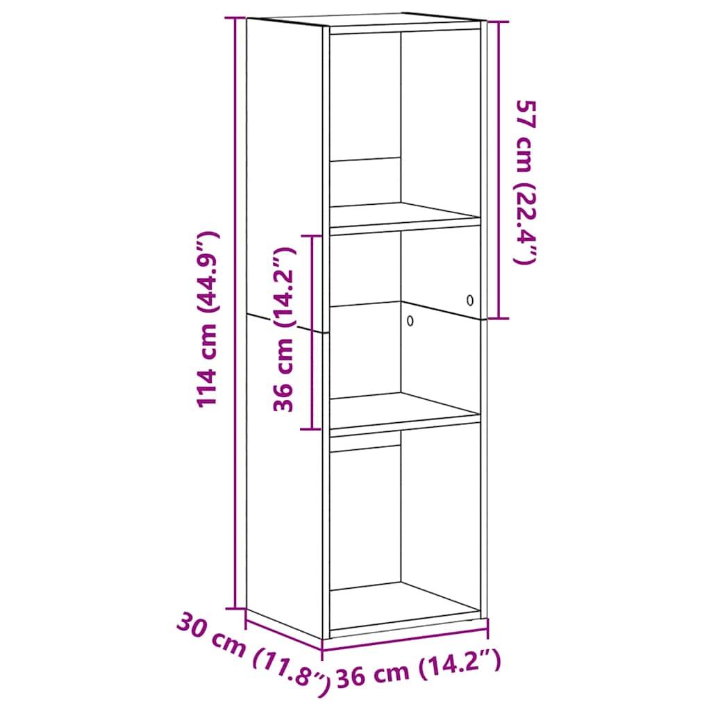 Boekenkast/tv-meubel 36x30x114 cm bewerkt hout hoogglans grijs is nu te koop bij PeponiXL, paradijselijk wonen!