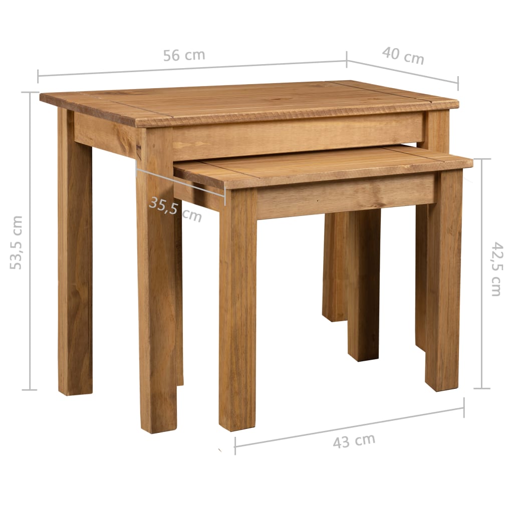 2-delige Tafeltjesset Panama Range massief grenenhout is nu te koop bij PeponiXL, paradijselijk wonen!