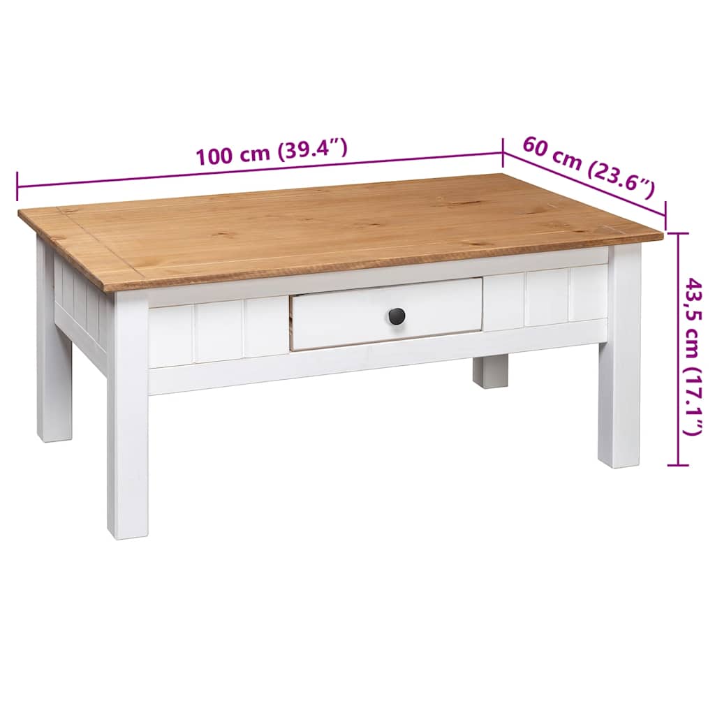 Salontafel Panama Range 100x60x43,5 cm massief grenenhout wit is nu te koop bij PeponiXL, paradijselijk wonen!
