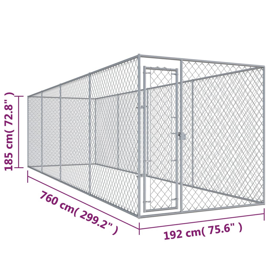 Hondenkennel voor buiten 760x192x185 m is nu te koop bij PeponiXL, paradijselijk wonen!