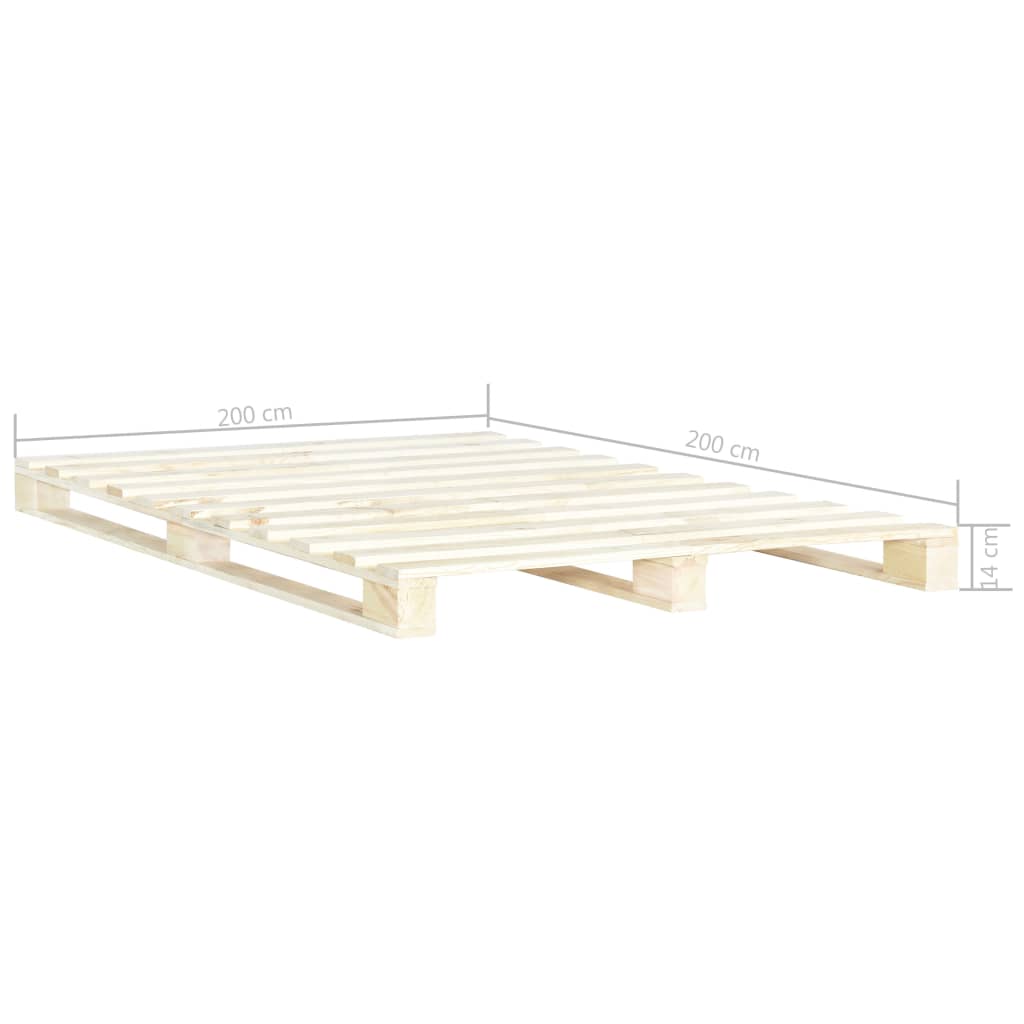 Bedframe pallet massief grenenhout 200x200 cm is nu te koop bij PeponiXL, paradijselijk wonen!