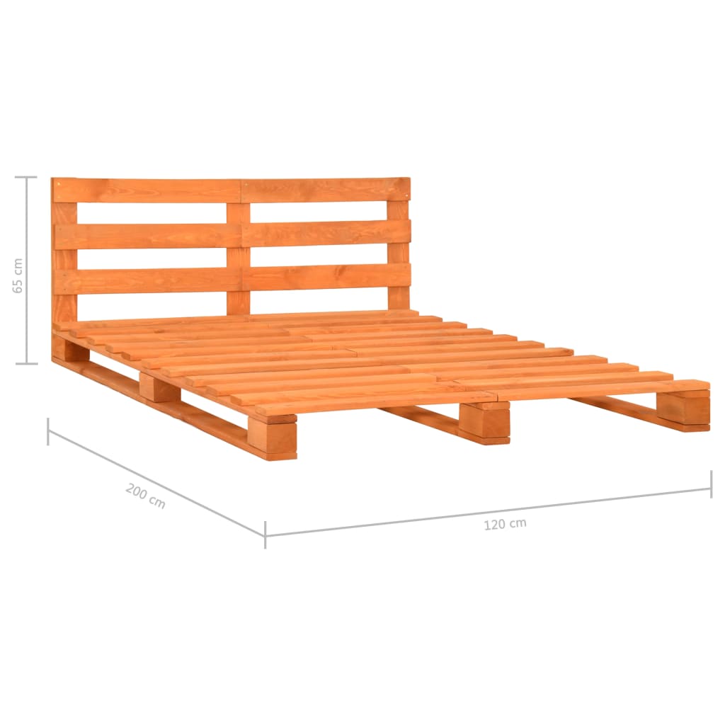 Bedframe pallet massief grenenhout bruin 120x200 cm is nu te koop bij PeponiXL, paradijselijk wonen!