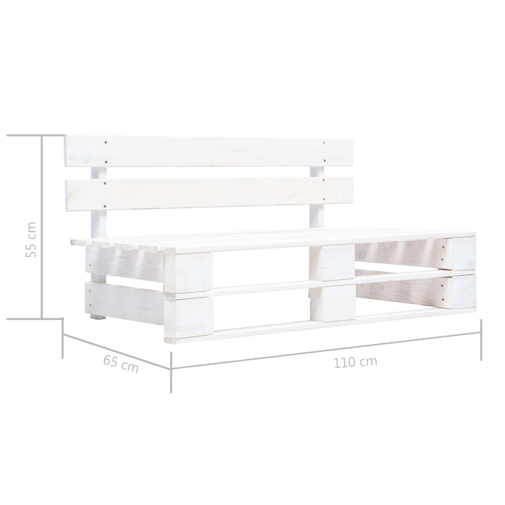 Tuinbank pallet hout wit is nu te koop bij PeponiXL, paradijselijk wonen!