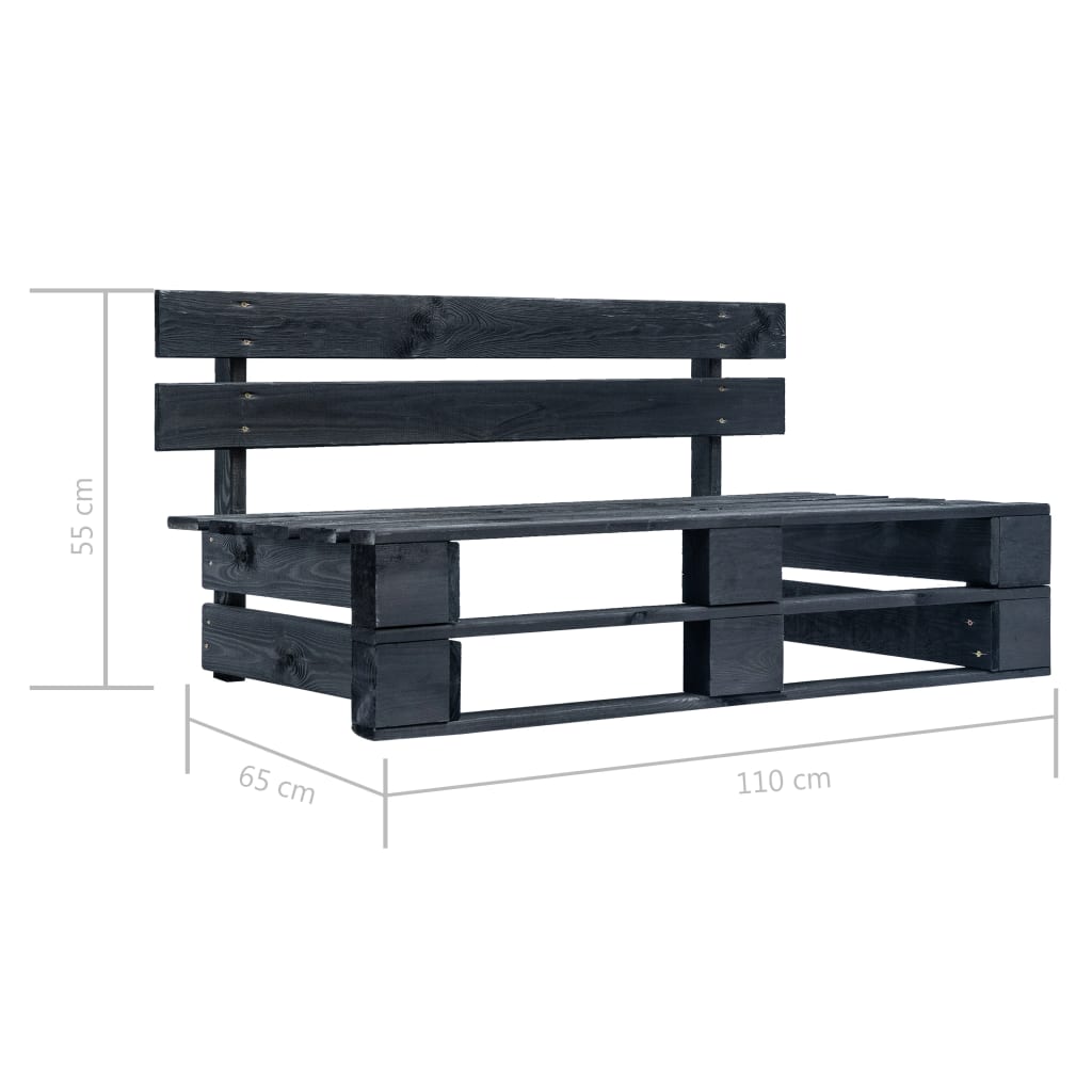 Tuinbank pallet hout zwart is nu te koop bij PeponiXL, paradijselijk wonen!