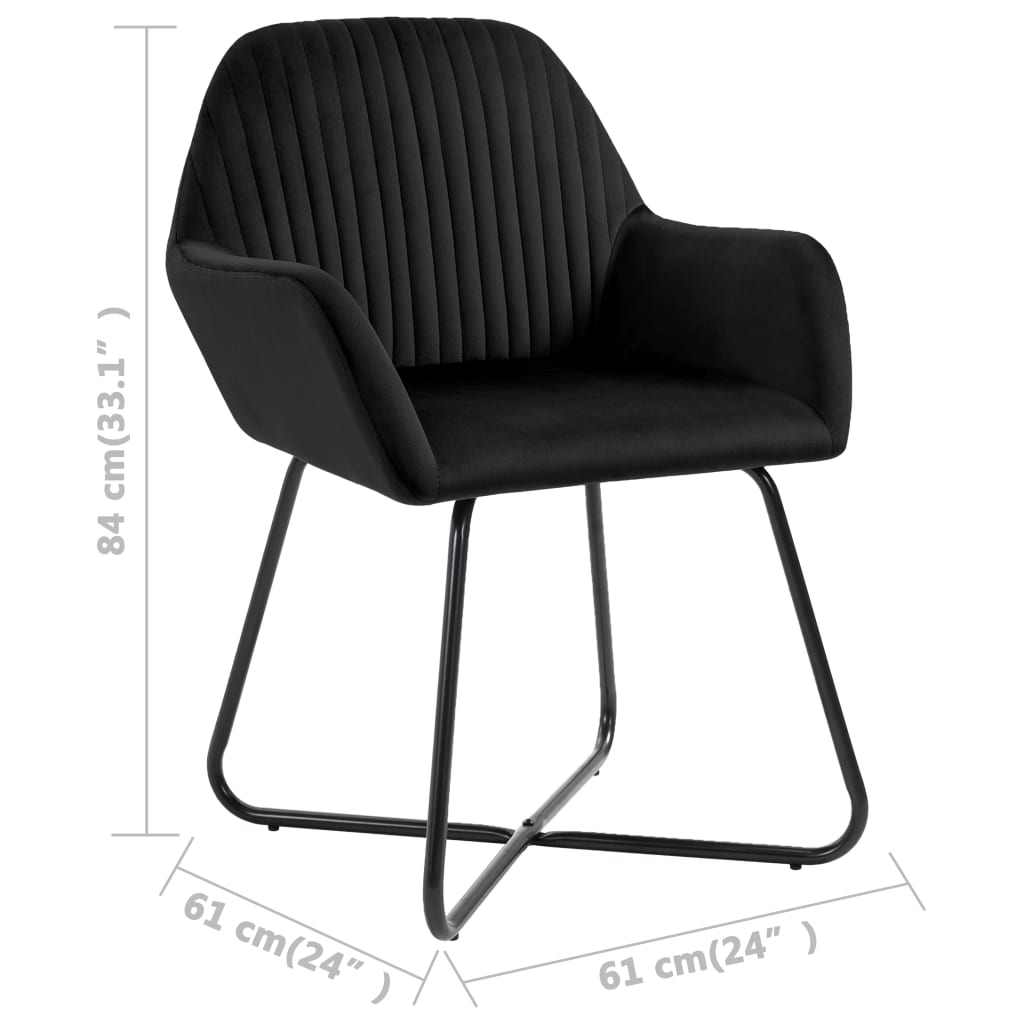 Eetkamerstoelen 4 st fluweel zwart is nu te koop bij PeponiXL, paradijselijk wonen!