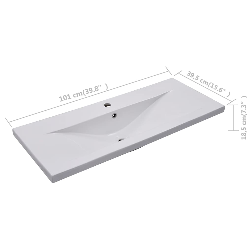 Inbouwwastafel 101x39,5x18,5 cm keramiek wit is nu te koop bij PeponiXL, paradijselijk wonen!