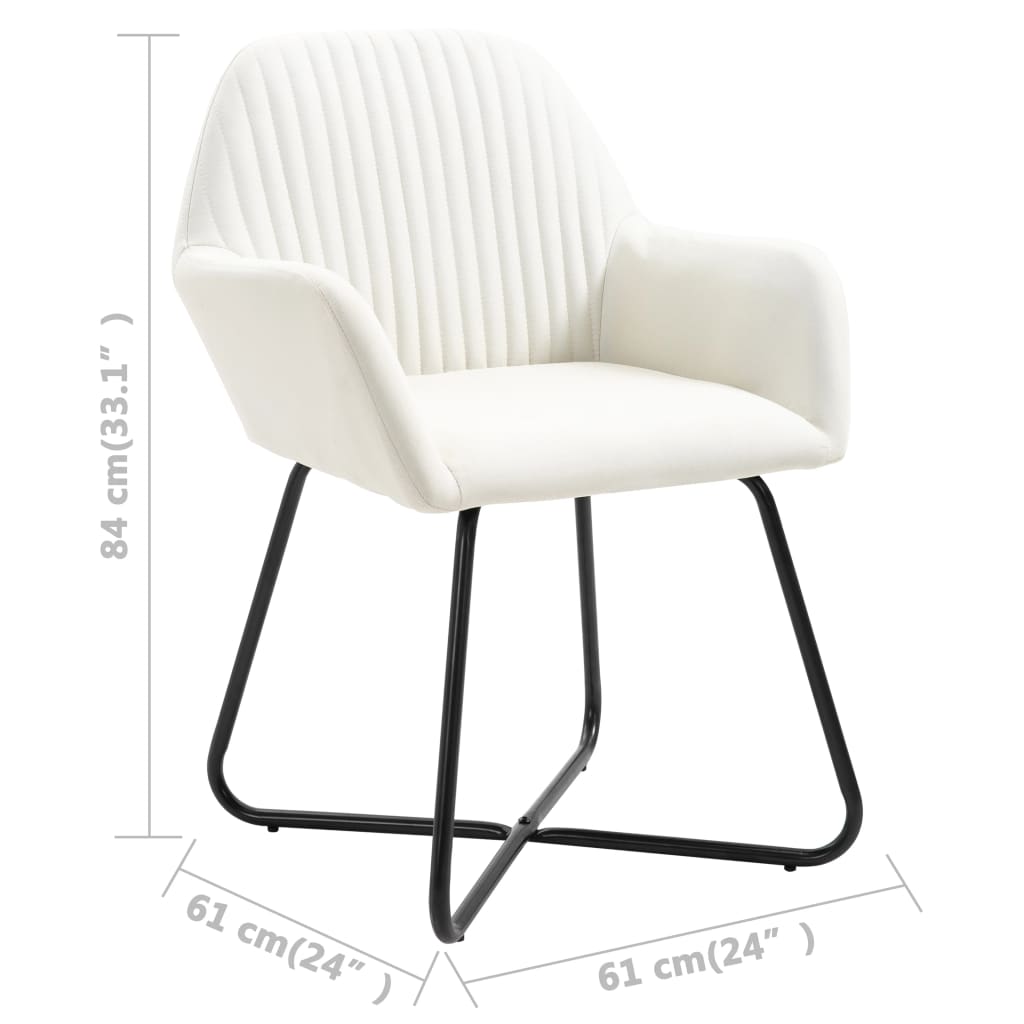 Eetkamerstoelen 6 st stof crèmekleurig is nu te koop bij PeponiXL, paradijselijk wonen!