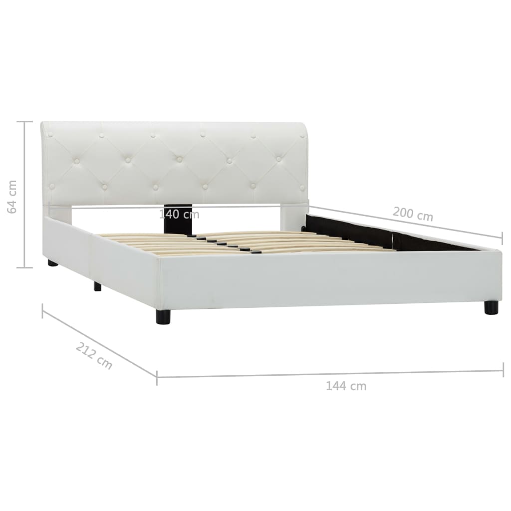 Bedframe kunstleer wit 140x200 cm is nu te koop bij PeponiXL, paradijselijk wonen!