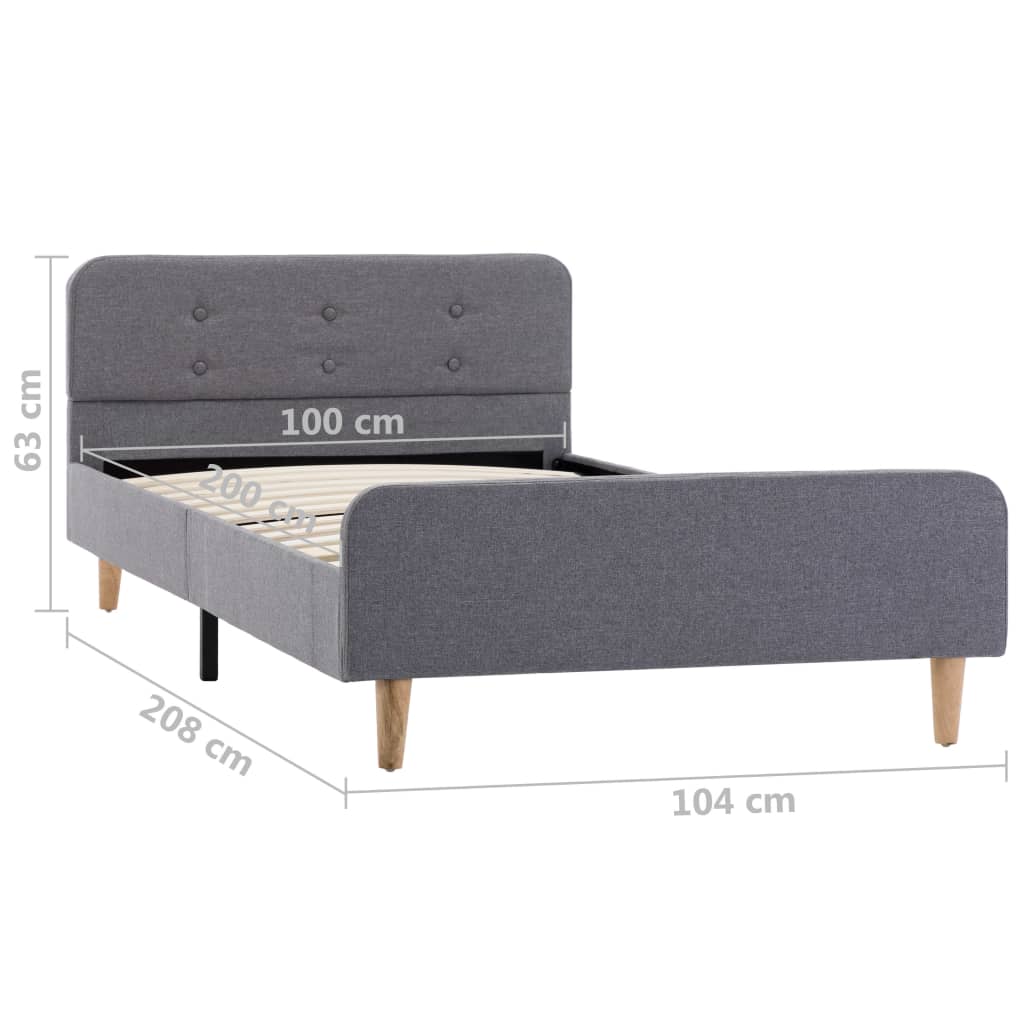 Bedframe stof lichtgrijs 100x200 cm is nu te koop bij PeponiXL, paradijselijk wonen!