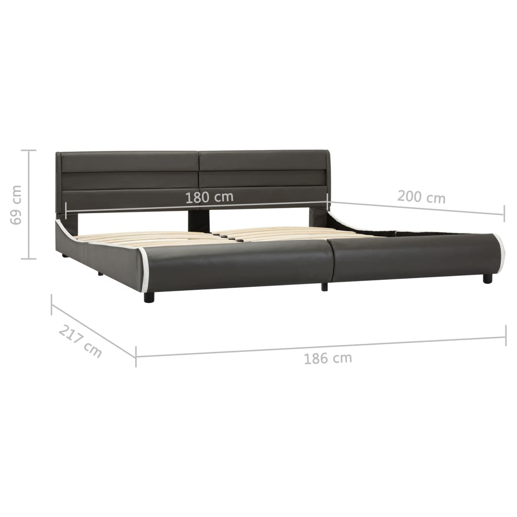 Bedframe met LED kunstleer antraciet 180x200 cm is nu te koop bij PeponiXL, paradijselijk wonen!