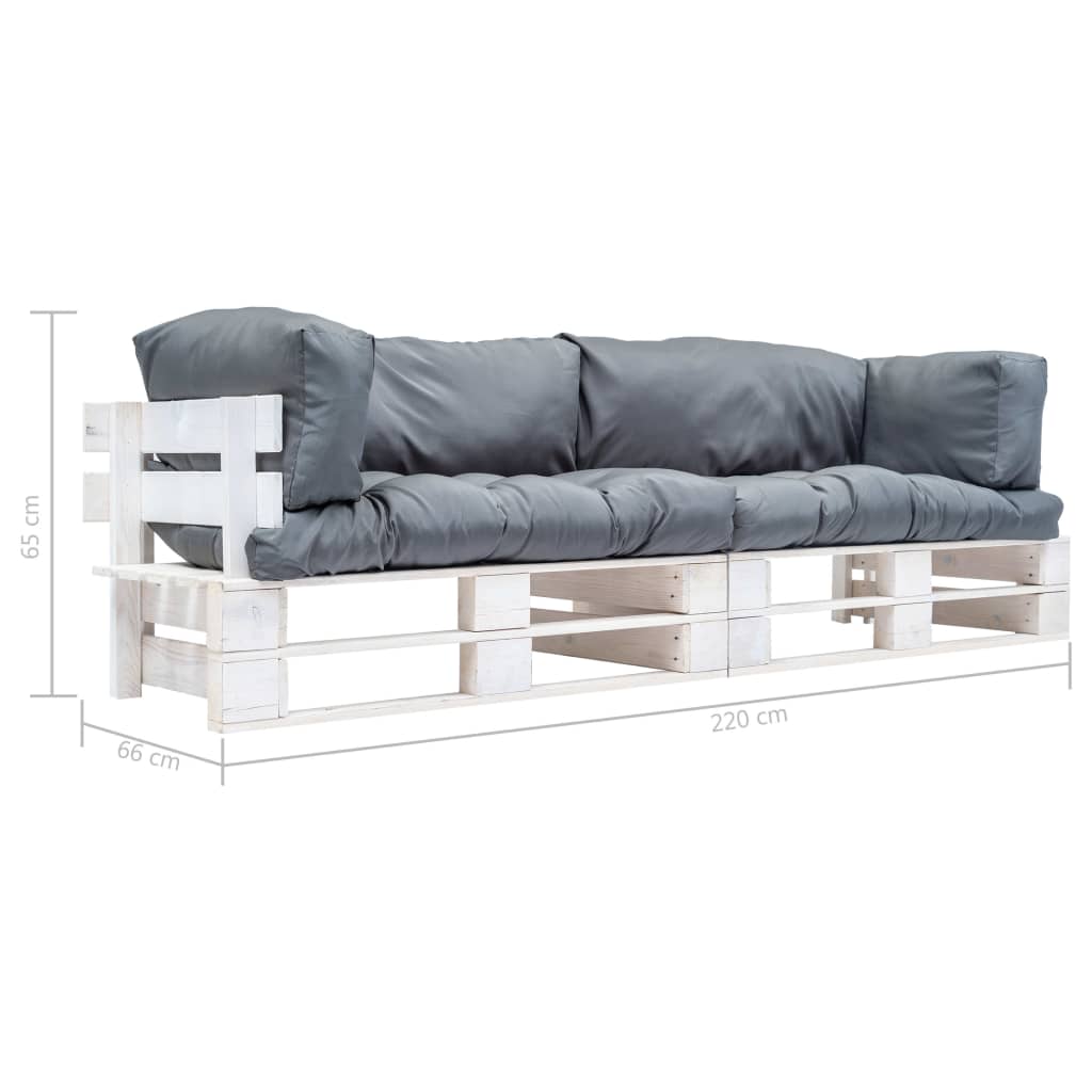 2-delige Bankenset pallet met grijze kussens grenenhout is nu te koop bij PeponiXL, paradijselijk wonen!