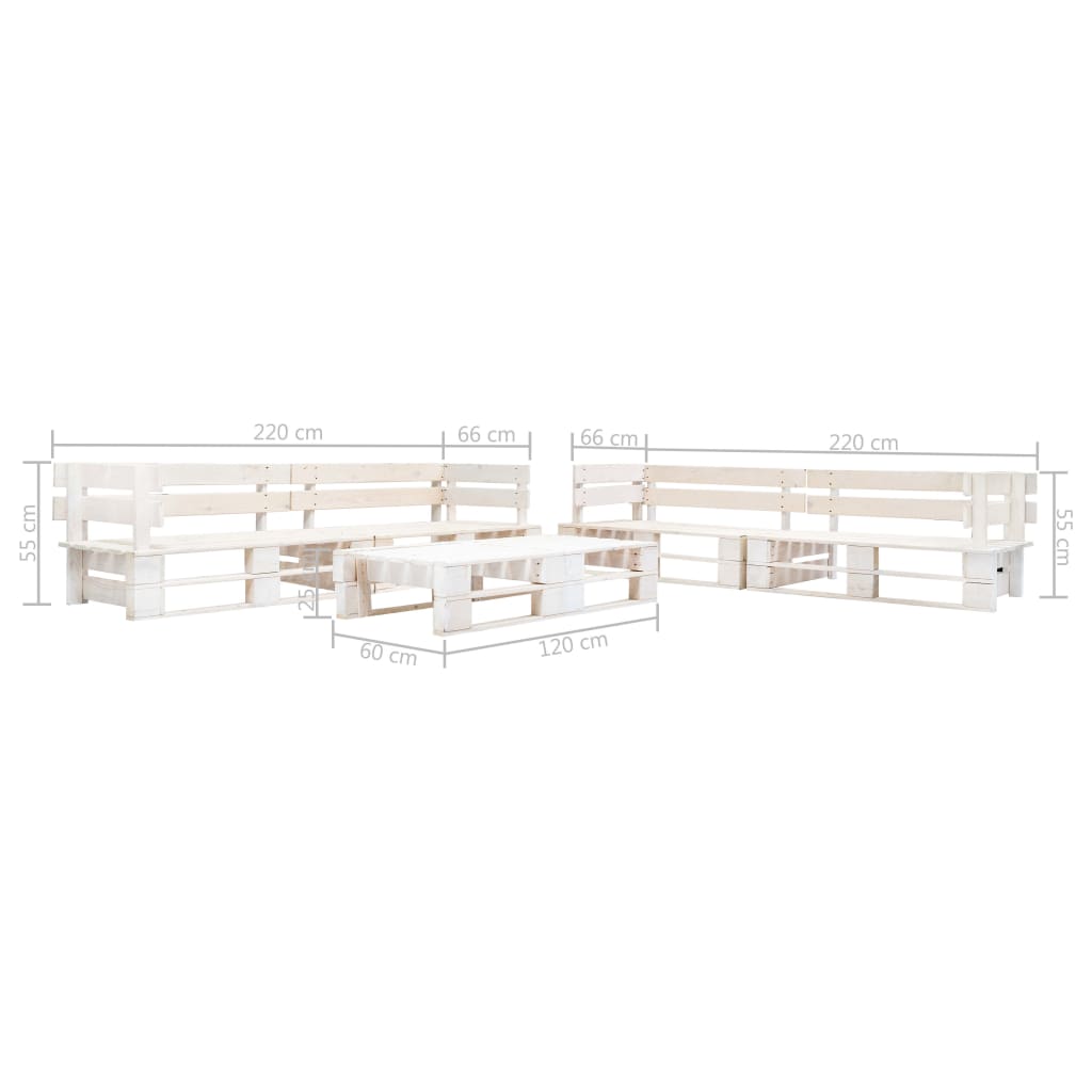 6-delige Loungeset pallet hout wit is nu te koop bij PeponiXL, paradijselijk wonen!