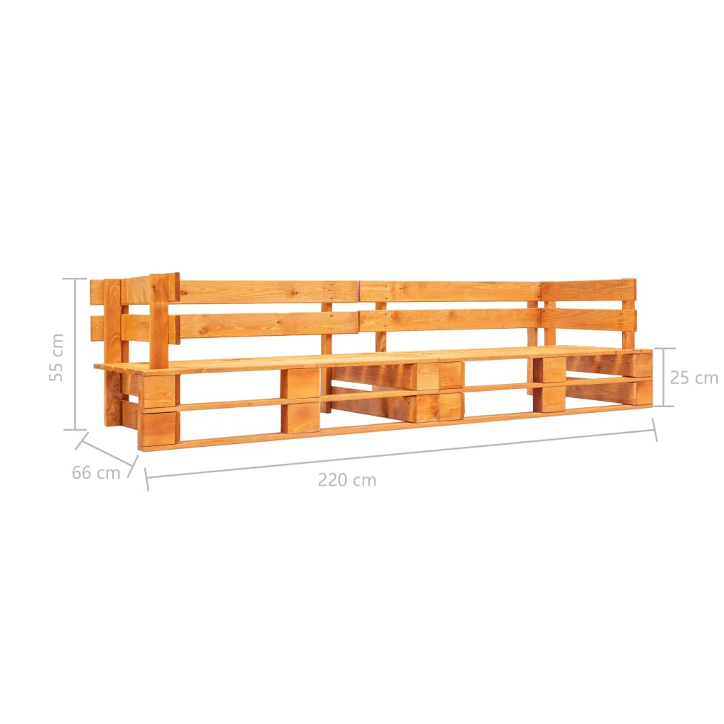Tuinbank 2-zits pallet hout honingbruin is nu te koop bij PeponiXL, paradijselijk wonen!