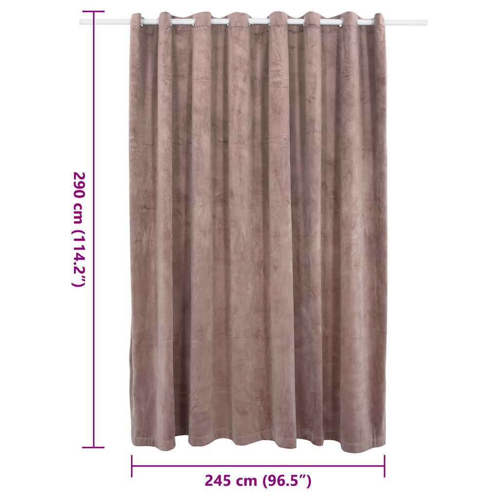 Gordijn verduisterend met ringen 290x245 cm fluweel antiekroze is nu te koop bij PeponiXL, paradijselijk wonen!