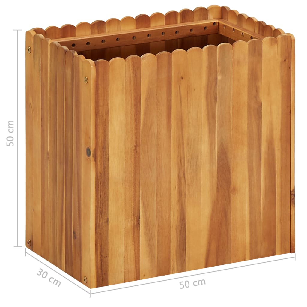 Plantenbak verhoogd 50x30x50 cm massief acaciahout is nu te koop bij PeponiXL, paradijselijk wonen!