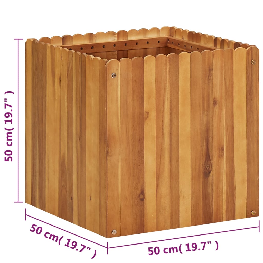 Plantenbak verhoogd 50x50x50 cm massief acaciahout is nu te koop bij PeponiXL, paradijselijk wonen!