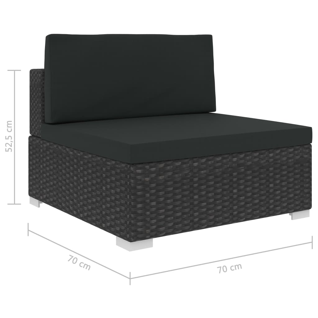 12-delige Loungeset met kussens poly rattan zwart is nu te koop bij PeponiXL, paradijselijk wonen!