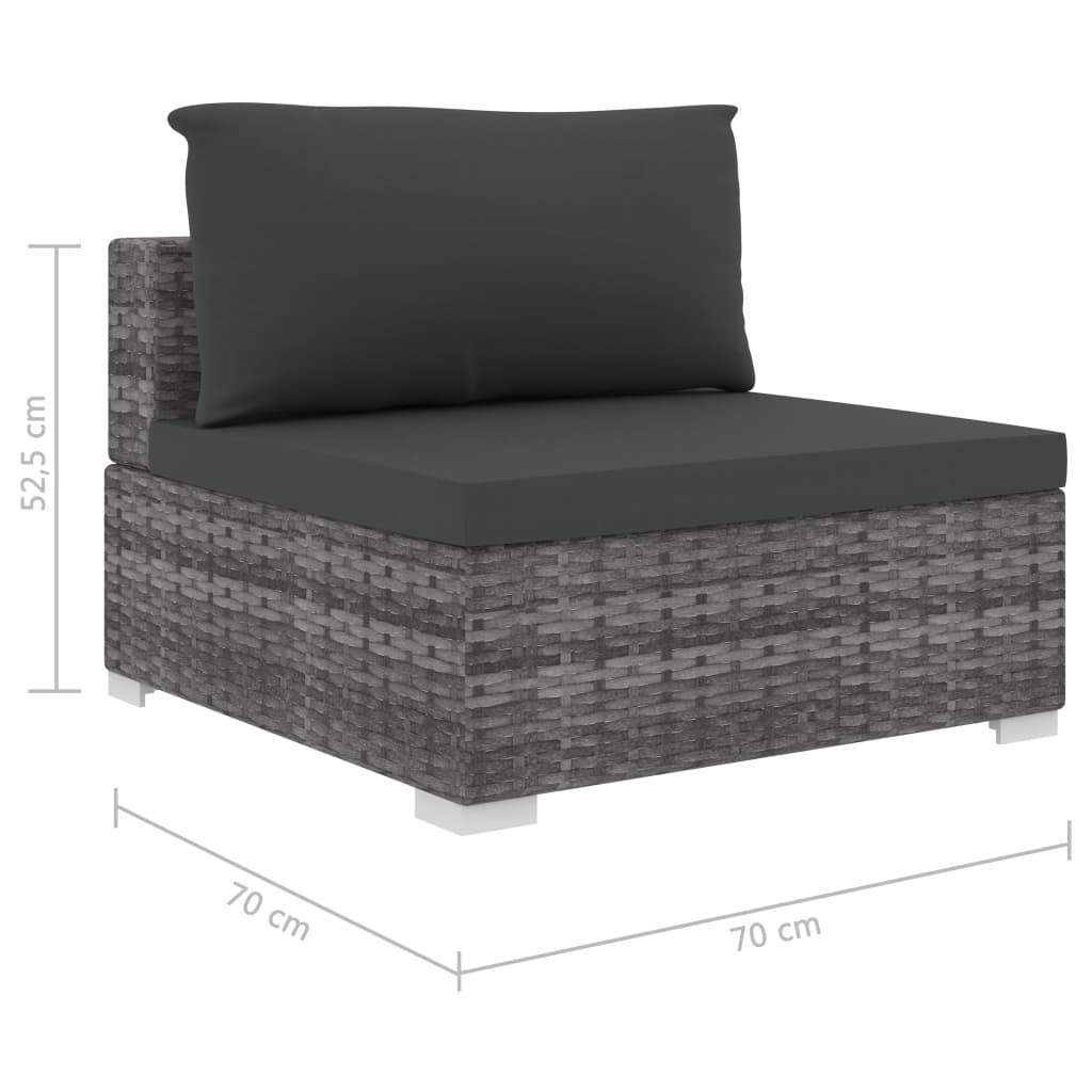 13-delige Loungeset met kussens poly rattan grijs is nu te koop bij PeponiXL, paradijselijk wonen!