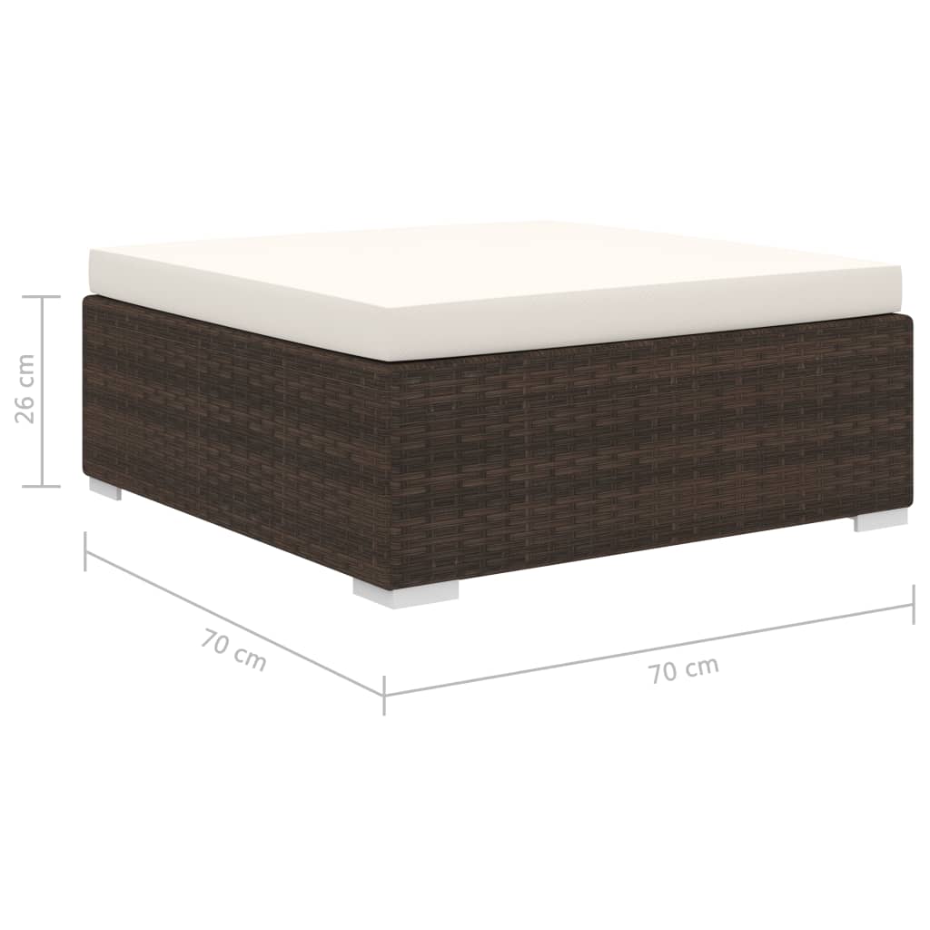 8-delige Loungeset met kussens poly rattan bruin is nu te koop bij PeponiXL, paradijselijk wonen!
