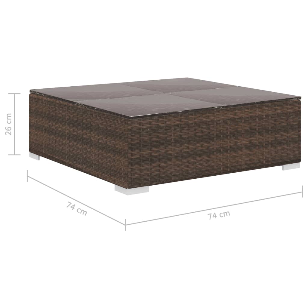 9-delige Loungeset met kussens poly rattan bruin is nu te koop bij PeponiXL, paradijselijk wonen!