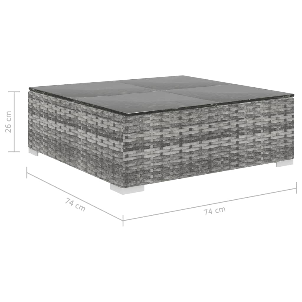 4-delige Loungeset met kussens poly rattan grijs is nu te koop bij PeponiXL, paradijselijk wonen!