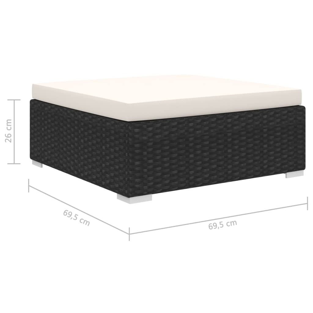 11-delige Loungeset met kussens poly rattan zwart is nu te koop bij PeponiXL, paradijselijk wonen!