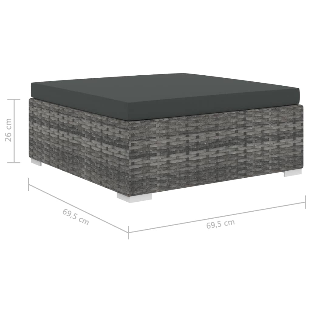 11-delige Loungeset met kussens poly rattan grijs is nu te koop bij PeponiXL, paradijselijk wonen!
