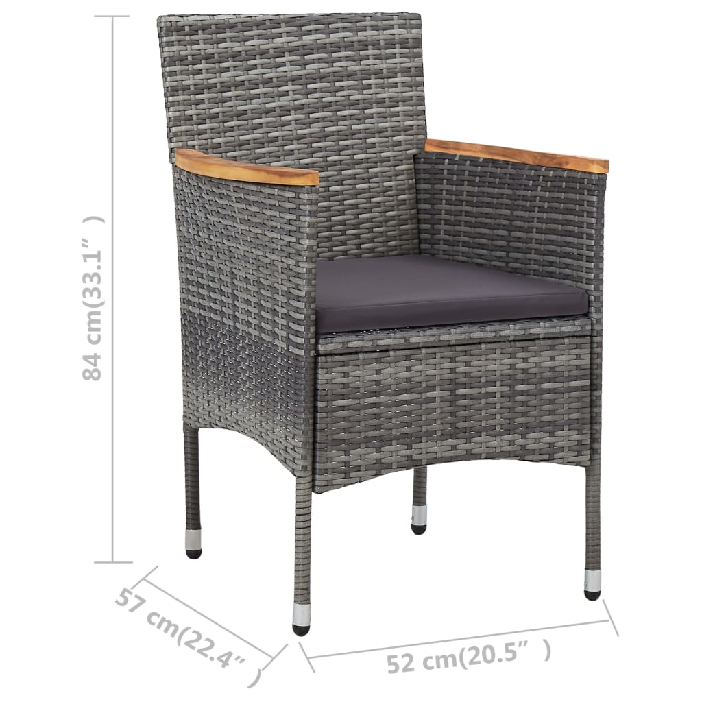 Tuinstoelen 2 st poly rattan grijs is nu te koop bij PeponiXL, paradijselijk wonen!