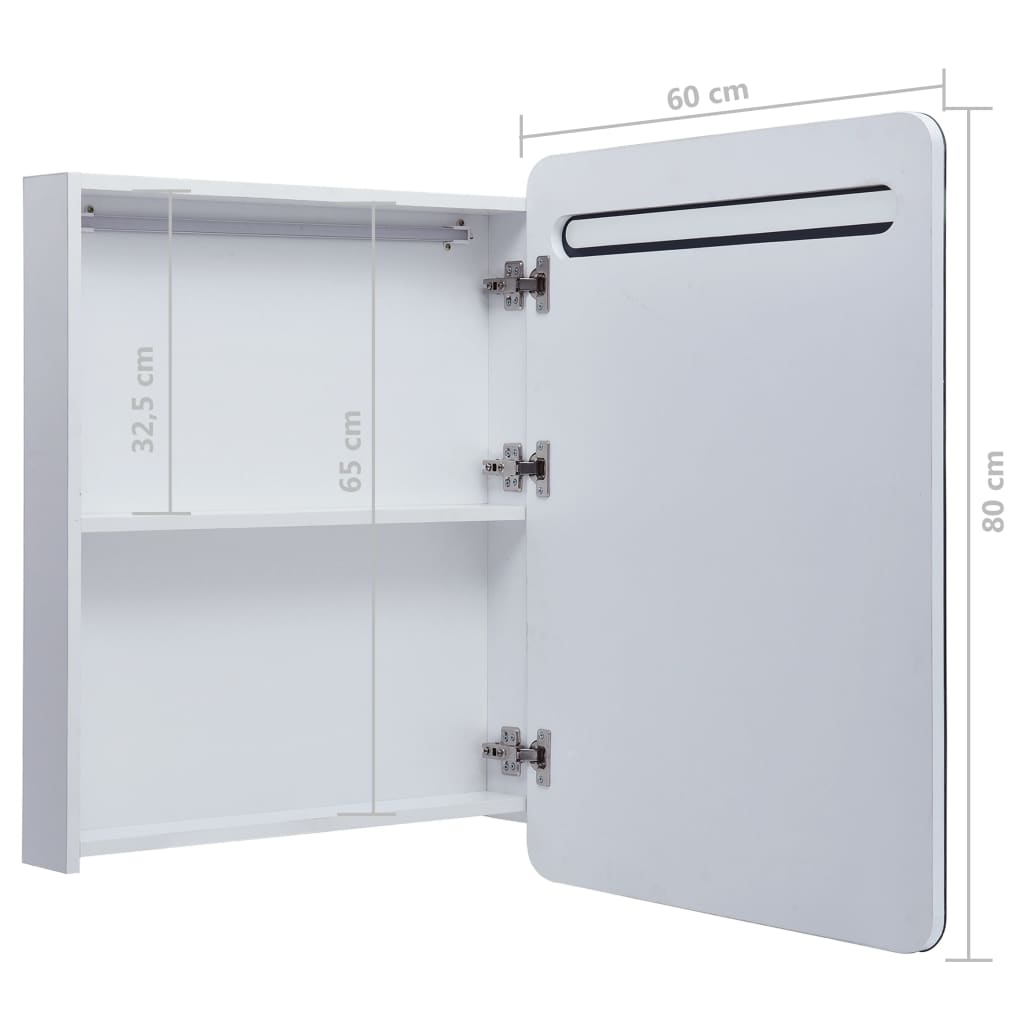Badkamerkast met spiegel en LED 60x11x80 cm is nu te koop bij PeponiXL, paradijselijk wonen!