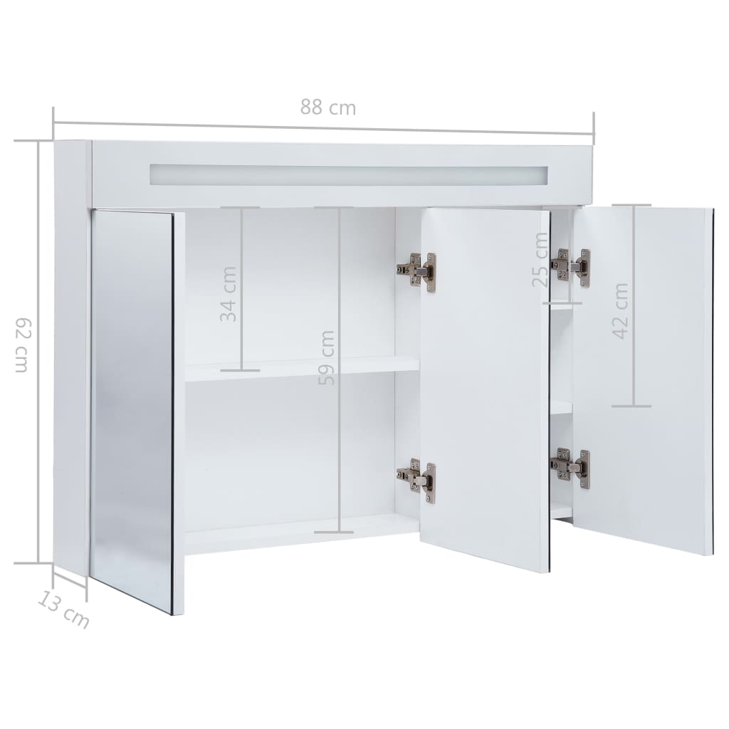 Badkamerkast met spiegel en LED 88x13x62 cm is nu te koop bij PeponiXL, paradijselijk wonen!