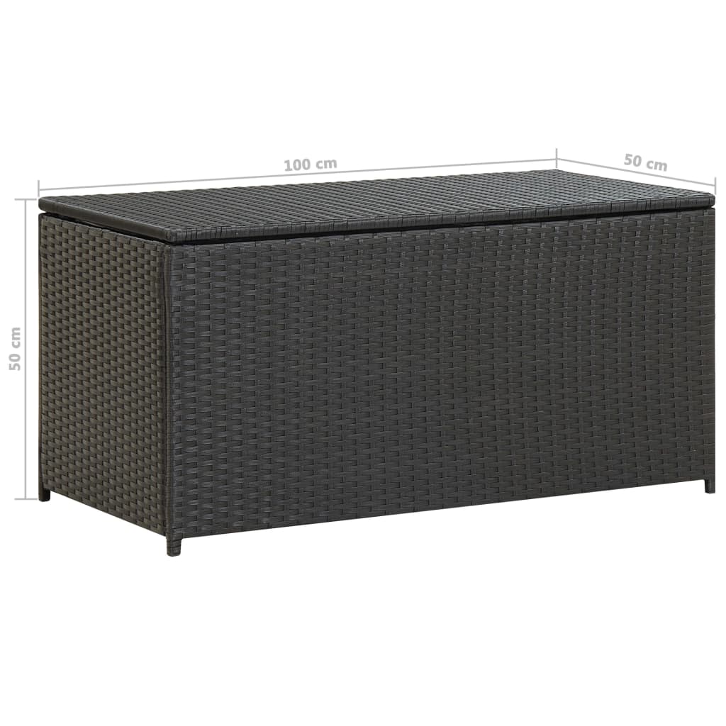 Tuinbox 100x50x50 cm poly rattan zwart is nu te koop bij PeponiXL, paradijselijk wonen!