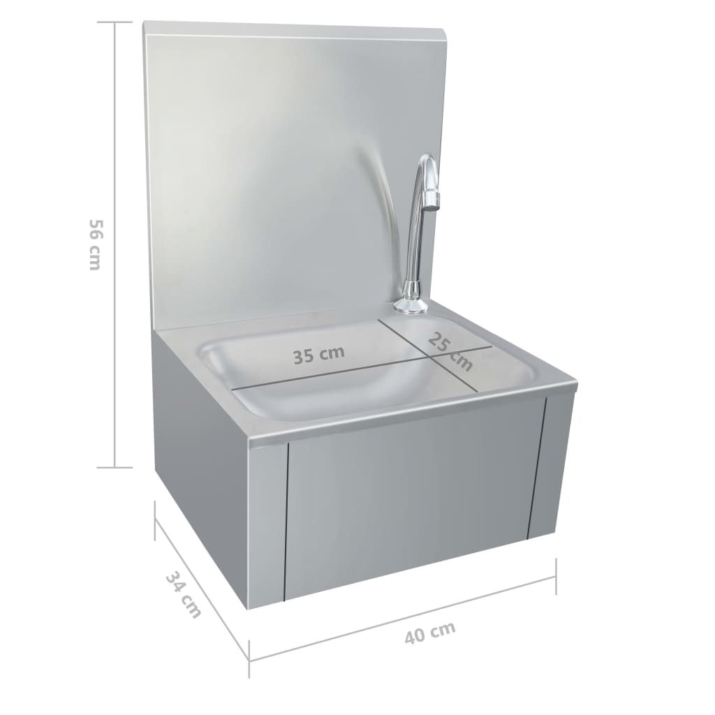 Wasbak met kraan en zeepdispenser roestvrij staal is nu te koop bij PeponiXL, paradijselijk wonen!