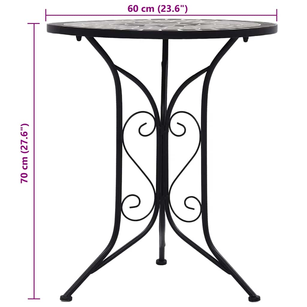 Bistrotafel mozaïek 60 cm keramiek grijs is nu te koop bij PeponiXL, paradijselijk wonen!
