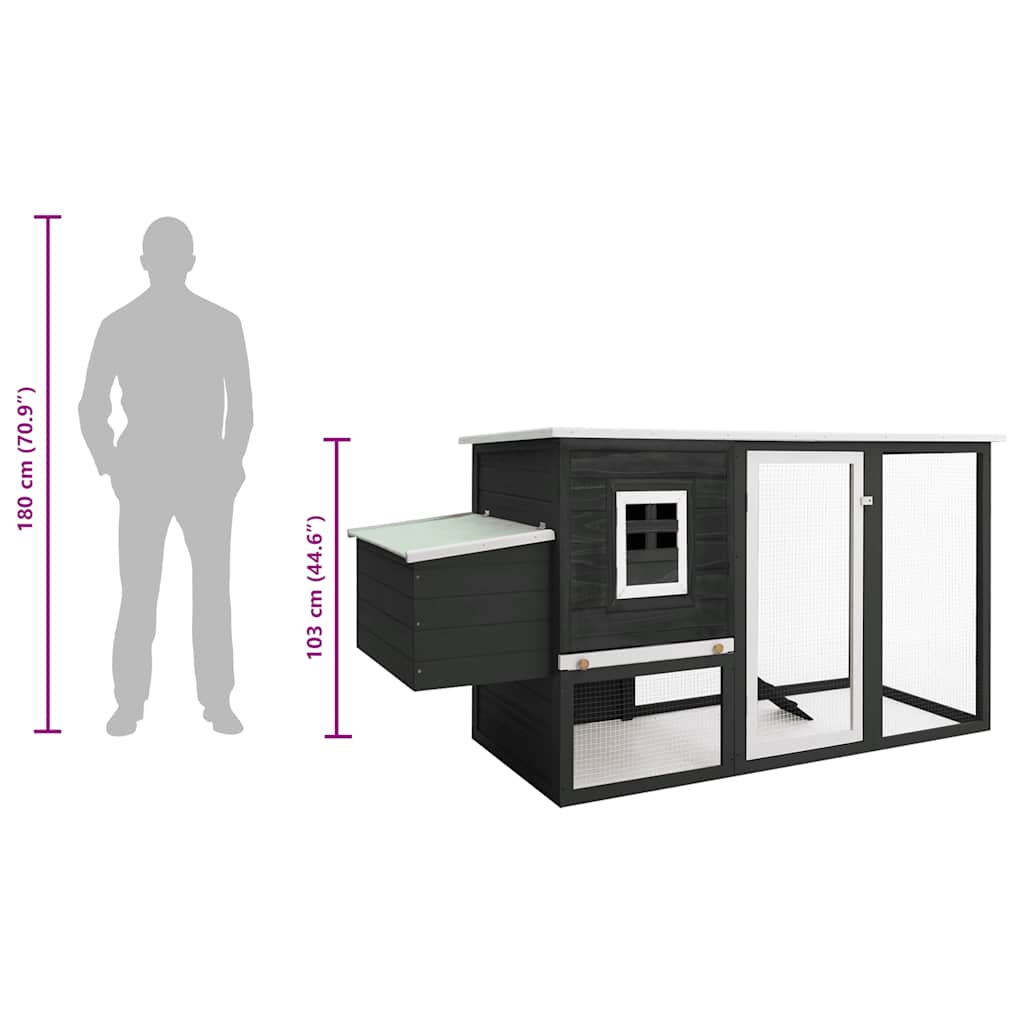 Kippenhok met nachthok hout grijs is nu te koop bij PeponiXL, paradijselijk wonen!